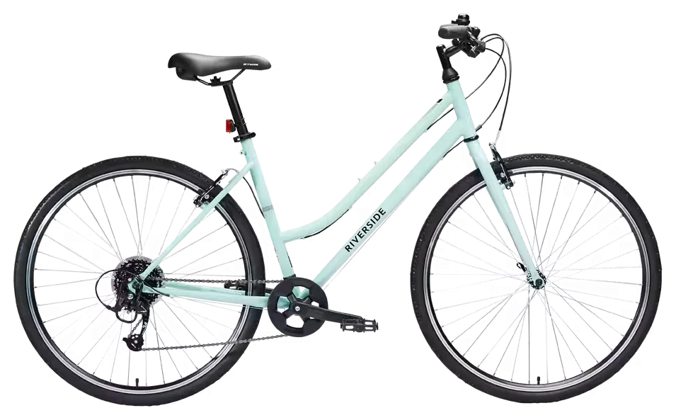 Riverside 120 city bike with step-through frame, side view