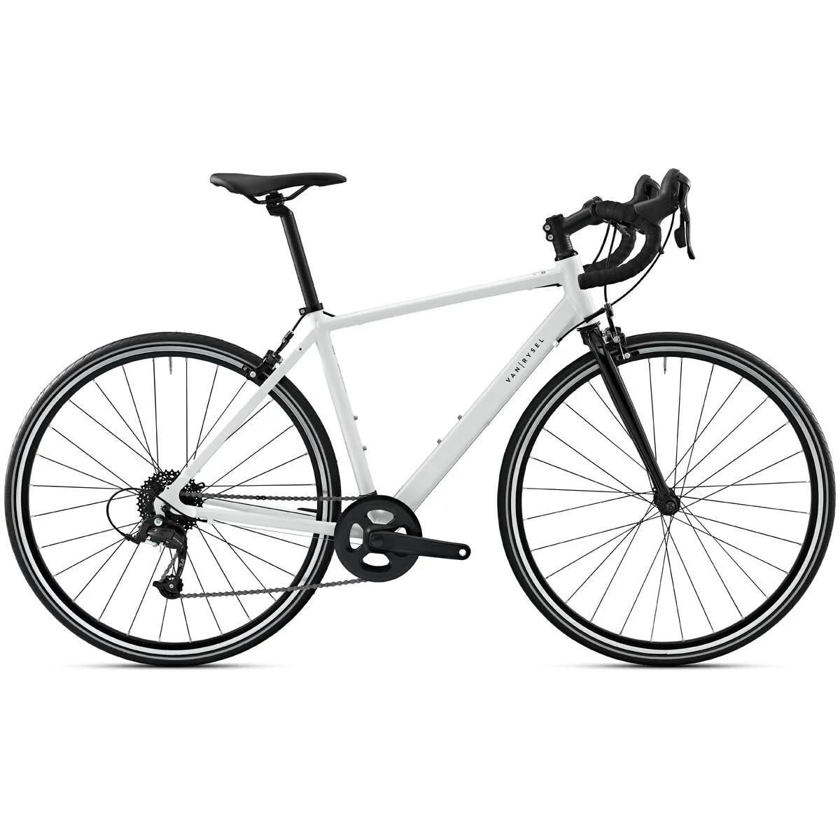 White EDR Easy aluminium road bike, side view